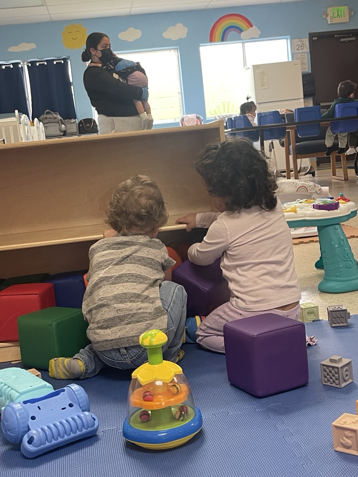 Friends in the play corner at Kingston Academy